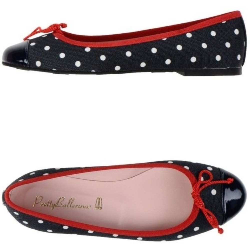 Pretty Ballerinas Ballet Pumps Navy Blue Ballerina Flats  Size 37 US  6.5